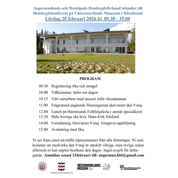 Program för Hembygdskonferens 28 februari