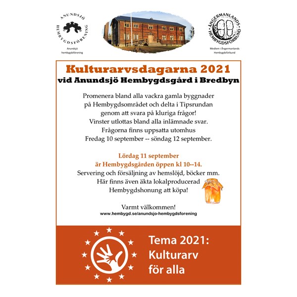 Kulturarvsdagarna 2021 vid Anundsjö Hembygdsgård i Bredbyn