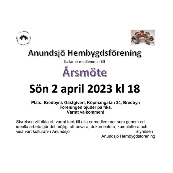 Kallelse till AHF årsmöte 2 april 2023