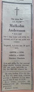 Malkolm Andersson, Yngered 102, Askome