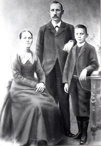 Albert Engström med familj