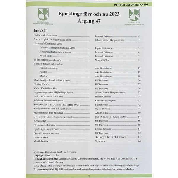 Björklinge Förr och Nu 2023