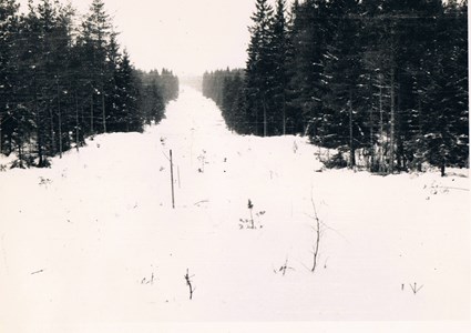 Nya vägen byggs till Bredaryd 1954.