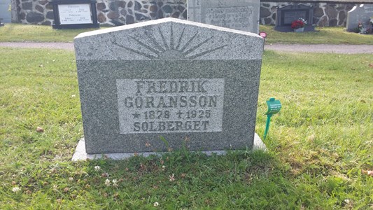 Grav BR B. Fredrik Göransson, Solberget, Bredaryd.