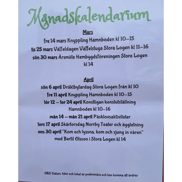 Kalendern 2025-03-05