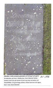 Olander o Julia Larssons gravsten 8-1-1796
