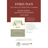 Inbjudan till digitalt boksläpp för boken Hagby kyrka, kapitel och socken 1220-2020
