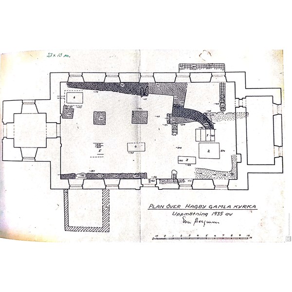 Plan över Hagby gamla kyrka