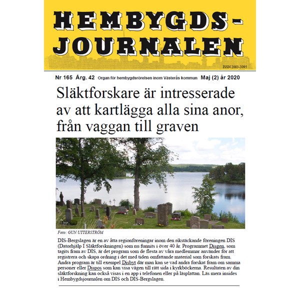 Hembygdsjournalens majnummer 2020