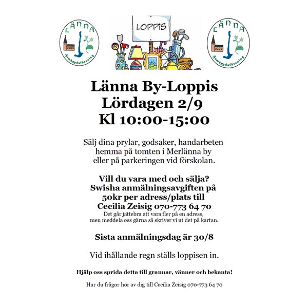 Länna By-Loppis Lördagen 2/9 2023