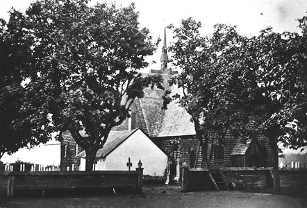 Malexanders gamla träkyrka 1873