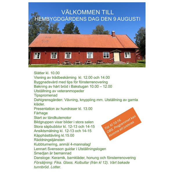 Program Hembygdgårdens Dag