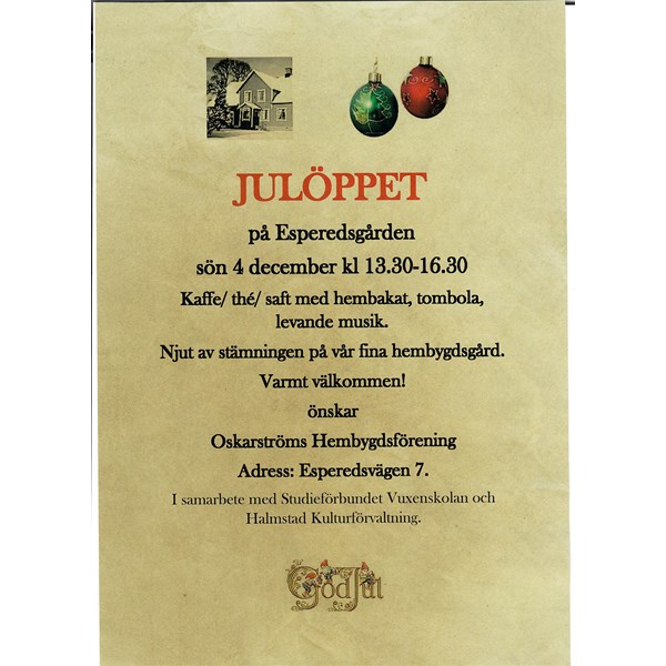 Annons till Julöppet 2023