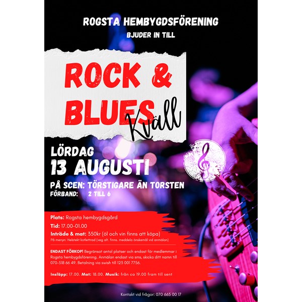 Rock&blueskväll på Rogsta hembygdsgård