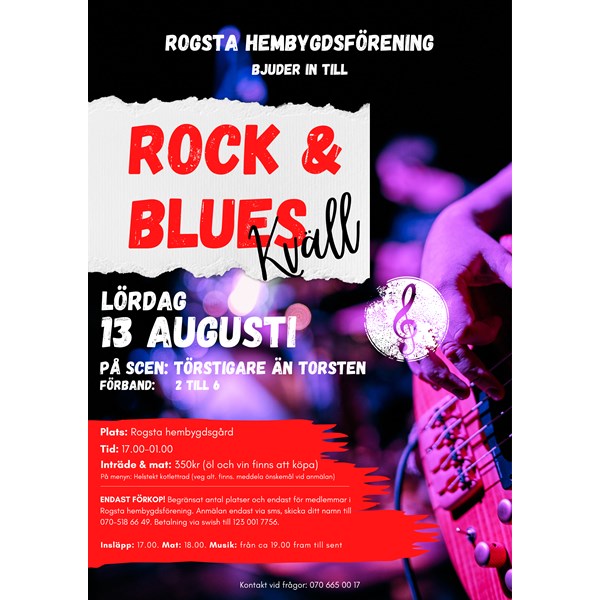 Rock&blueskväll på Rogsta hembygdsgård