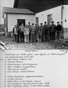 Arbetslag på Salby 1936