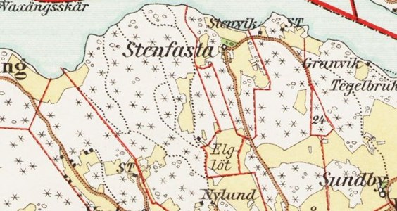 Älglöth (Elglöt) på karta från 1897