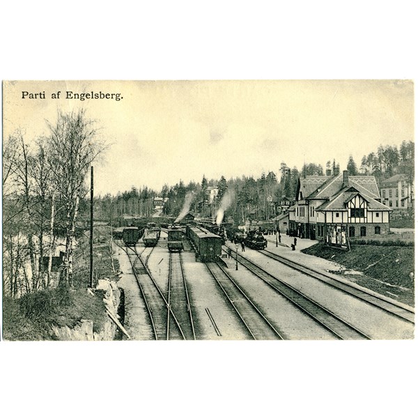 Jänrnvägsstationen i Ängelsberg 1910