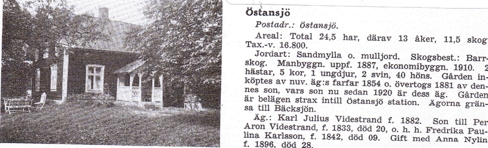 Östansjö Gård 1939